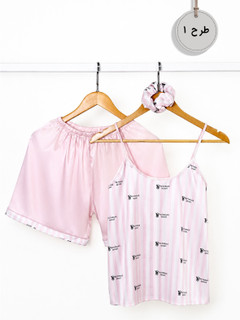 ست ساتن 3 تکه وارداتی طرح ویکتوریا سکرت